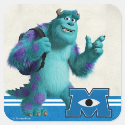 Sulley With Backpack Square Sticker