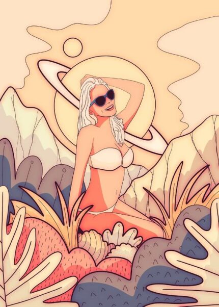 Summer Space Holiday Poster