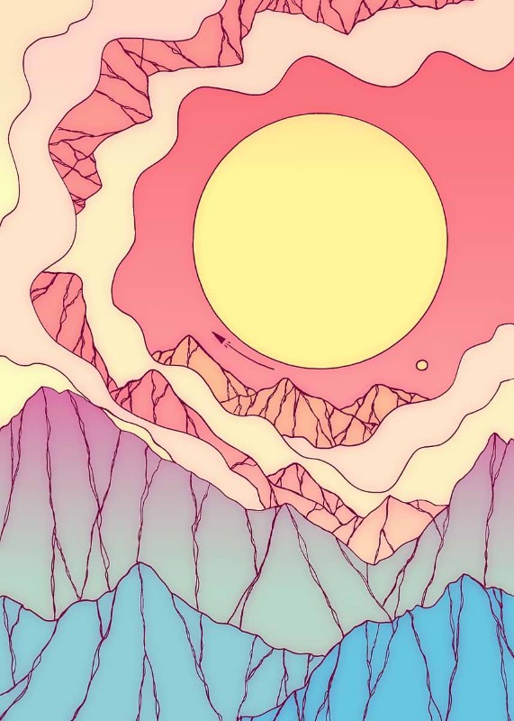 Summer Space Mountains Poster