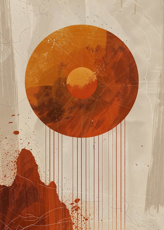 Sunset Droplets Poster