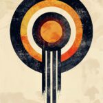 Sunset Orbit Drips Poster