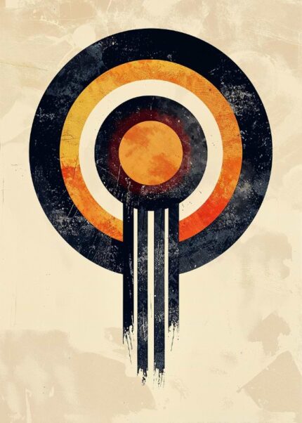 Sunset Orbit Drips Poster