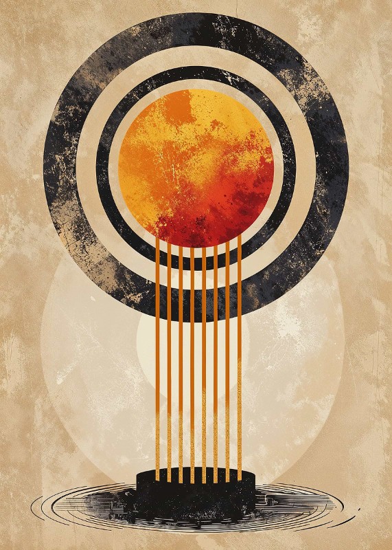Sunset Pillar Poster