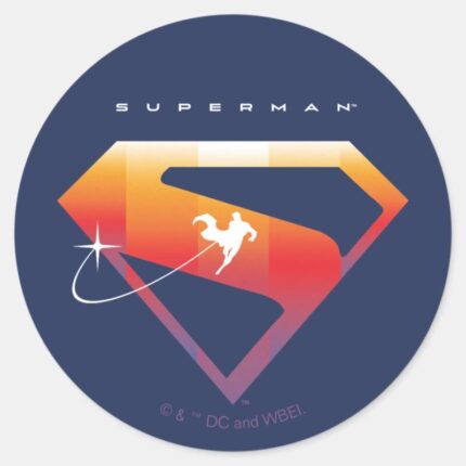 Sunset Soar Superman Shield Classic Round Sticker
