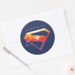 Sunset Soar Superman Shield Classic Round Sticker
