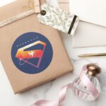 Sunset Soar Superman Shield Classic Round Sticker