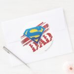 Super Dad Stripes Classic Round Sticker