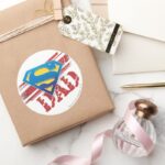 Super Dad Stripes Classic Round Sticker