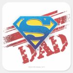 Super Dad Stripes Square Sticker