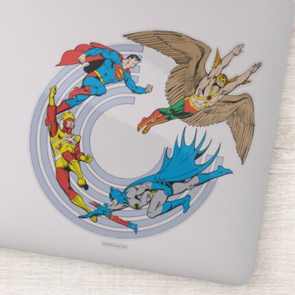 Super Powers Flying In A Circle Sticker for Laptops and Journals