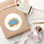 Super Powers Logo Blue Classic Round Sticker for Notebooks and Water Bottles