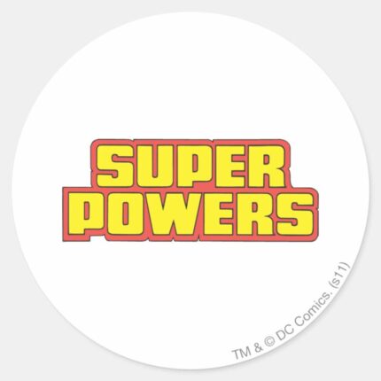 Super Powers Logo Yellow Classic Round Sticker for Water Bottles and Laptops