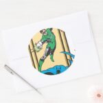 Superheroes In Action Classic Round Sticker