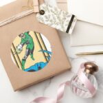 Superheroes In Action Classic Round Sticker