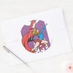 Superheroines In Action Classic Round Sticker