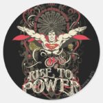 Superman Its Showtime Poster Classic Round Sticker