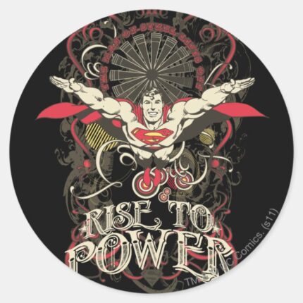 Superman Its Showtime Poster Classic Round Sticker