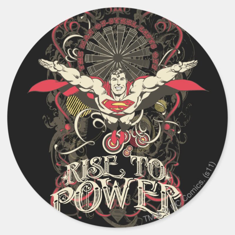 Superman Its Showtime Poster Classic Round Sticker