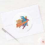 Superman Man Of Steel Classic Round Sticker