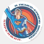 Superman A Never Ending Mission Classic Round Sticker