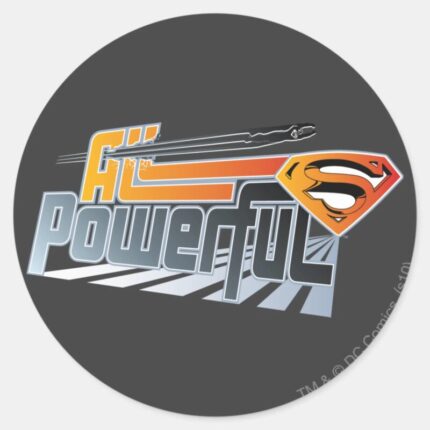 Superman All Powerful Classic Round Sticker