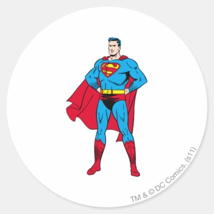 Superman Arms Folded Classic Round Sticker