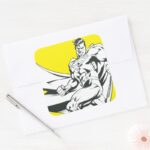 Superman Black And White 2 Square Sticker