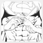 Superman Black And White 3 Square Sticker