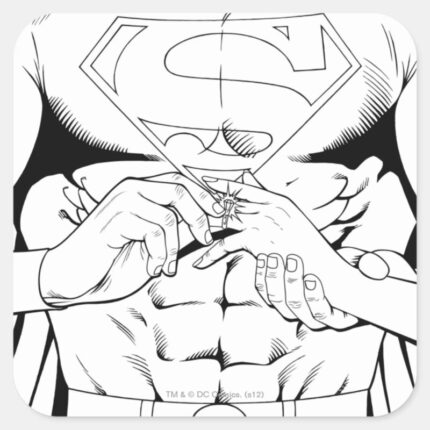 Superman Black And White 3 Square Sticker