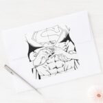 Superman Black And White 3 Square Sticker