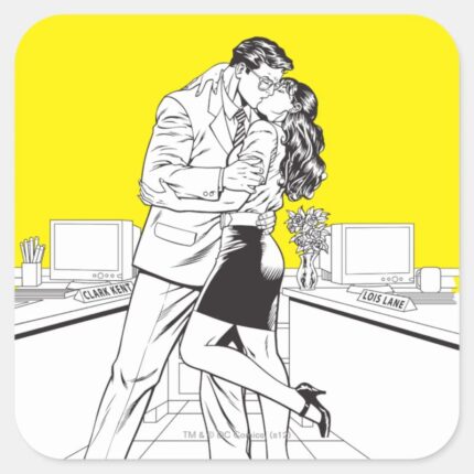 Superman Black And White 5 Square Sticker