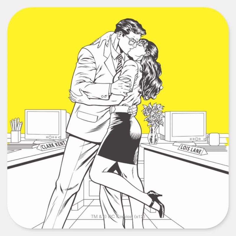 Superman Black And White 5 Square Sticker