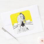 Superman Black And White 5 Square Sticker