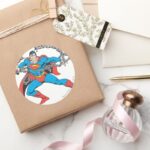 Superman Breaks Chains 2 Classic Round Sticker