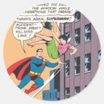 Superman Comic Panel Accident Prone Lois Classic Round Sticker