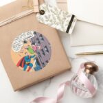 Superman Comic Panel Accident Prone Lois Classic Round Sticker