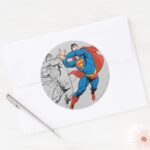 Superman Comic Panels Classic Round Sticker