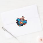 Superman Comic Style Classic Round Sticker