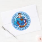 Superman Courage Strength Power Classic Round Sticker