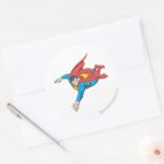 Superman Dives Left Classic Round Sticker