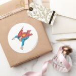 Superman Dives Left Classic Round Sticker