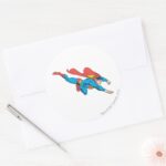Superman Dives Right Classic Round Sticker
