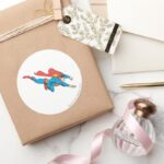 Superman Dives Right Classic Round Sticker