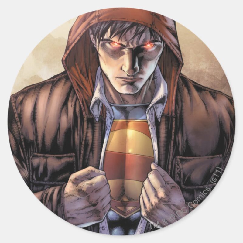 Superman Earth Cover Color Classic Round Sticker
