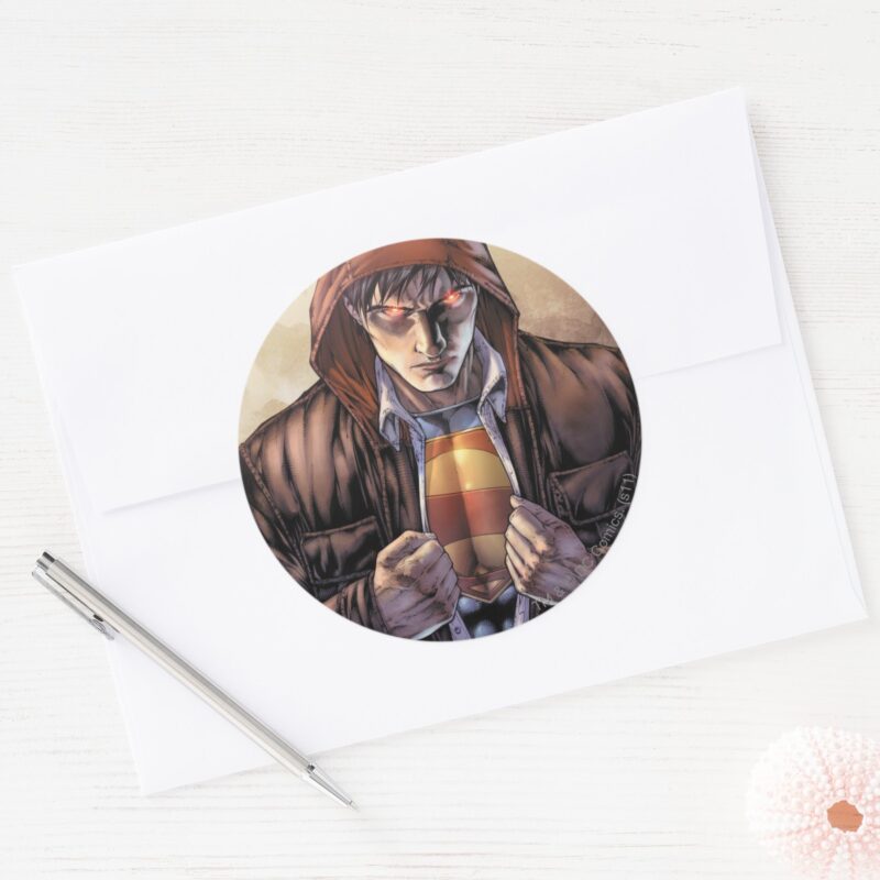 Superman Earth Cover Color Classic Round Sticker