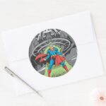 Superman Exposed To Kryptonite Classic Round Sticker