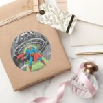 Superman Exposed To Kryptonite Classic Round Sticker