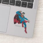 Superman Flying Backwards Sticker