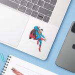 Superman Flying Backwards Sticker