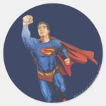 Superman Flying Left Classic Round Sticker